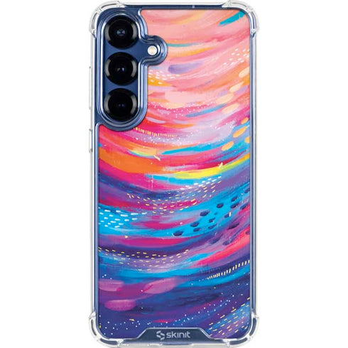 Rainbow Wave Brush Stroke by Etta Vee Galaxy S25 Plus Clear Case